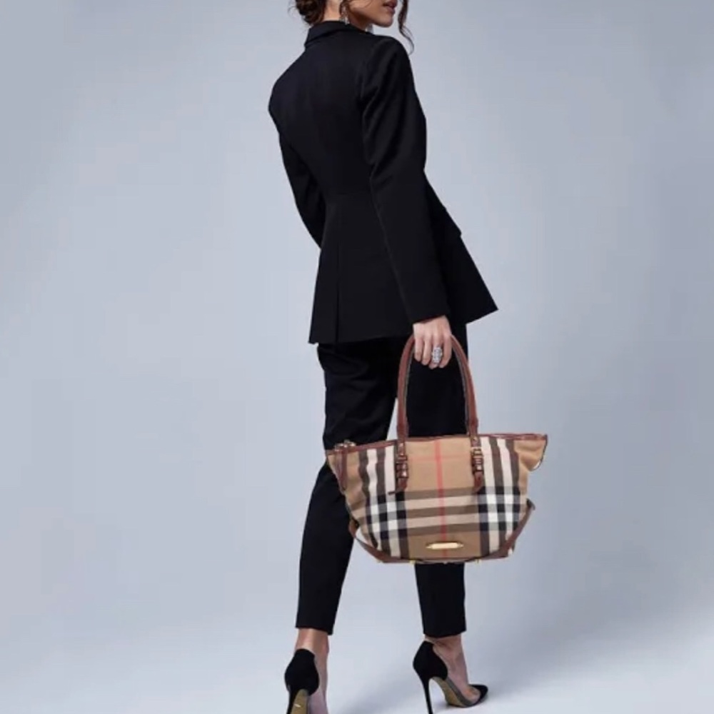 Authentic Burberry Briddle house check canvas bag in good condition
